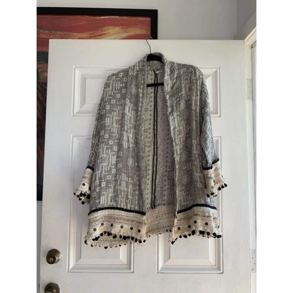 Womens Marciano Sweater cardigan embellished‎ sweater Medium Black Cream